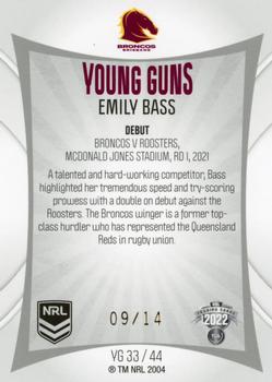 2022 NRL Elite - Young Guns Priority #YGP33 Emily Bass Back